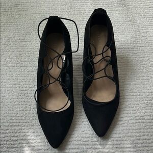 Black Lace-Up Women's Shoes